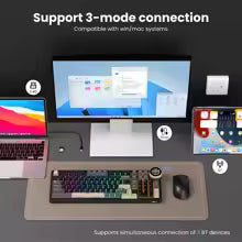 ROYAL KLUDGE N99 Phantom Beige Switch RGB Tri-mode Hot Swappable Mechanical Keyboard