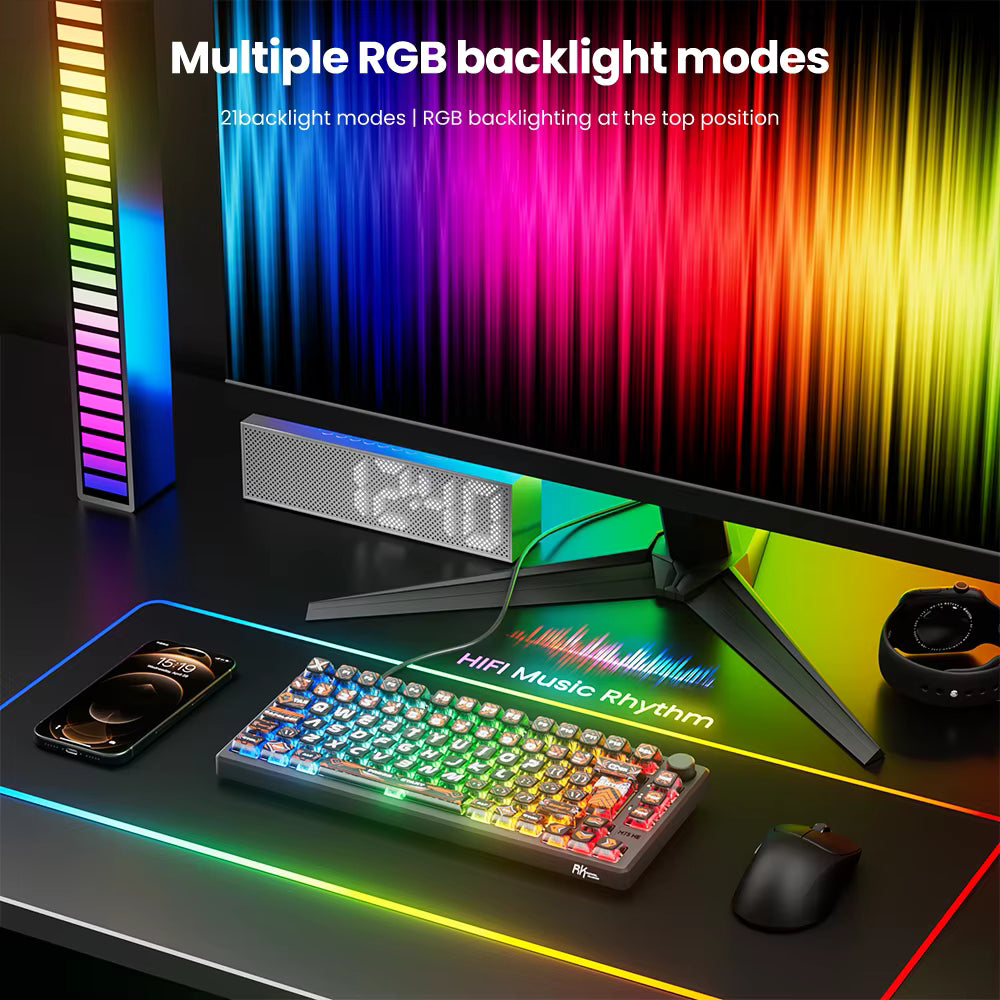 Royal Kludge M75 HE Hephaestus Magnetna Rappid trigger 8000 Hz Pooling rate,  Wired RGB Hot-Swap Mint Switch, 0.1 mm-3.4 mm aktuacija