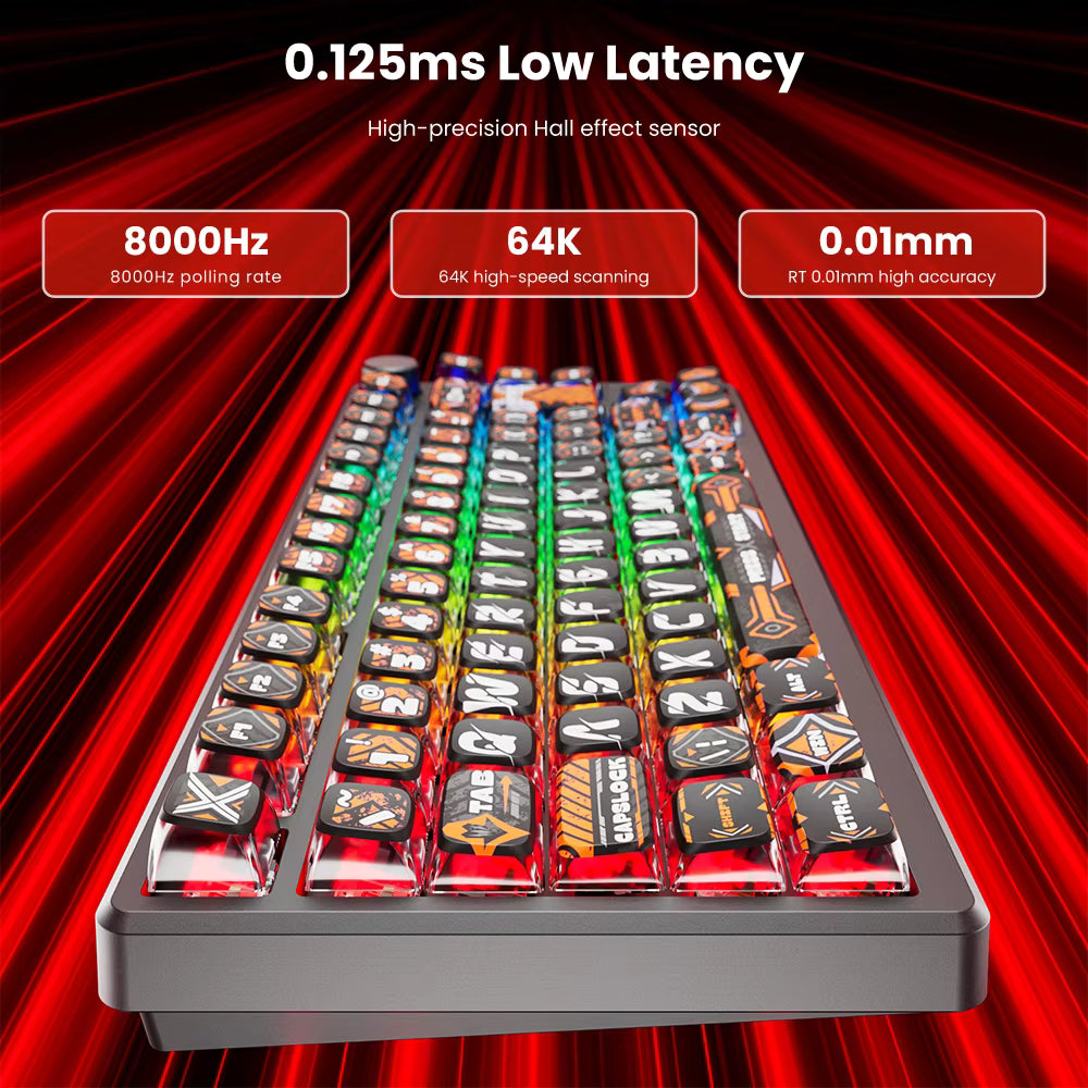 Royal Kludge M75 HE Hephaestus Magnetna Rappid trigger 8000 Hz Pooling rate,  Wired RGB Hot-Swap Mint Switch, 0.1 mm-3.4 mm aktuacija