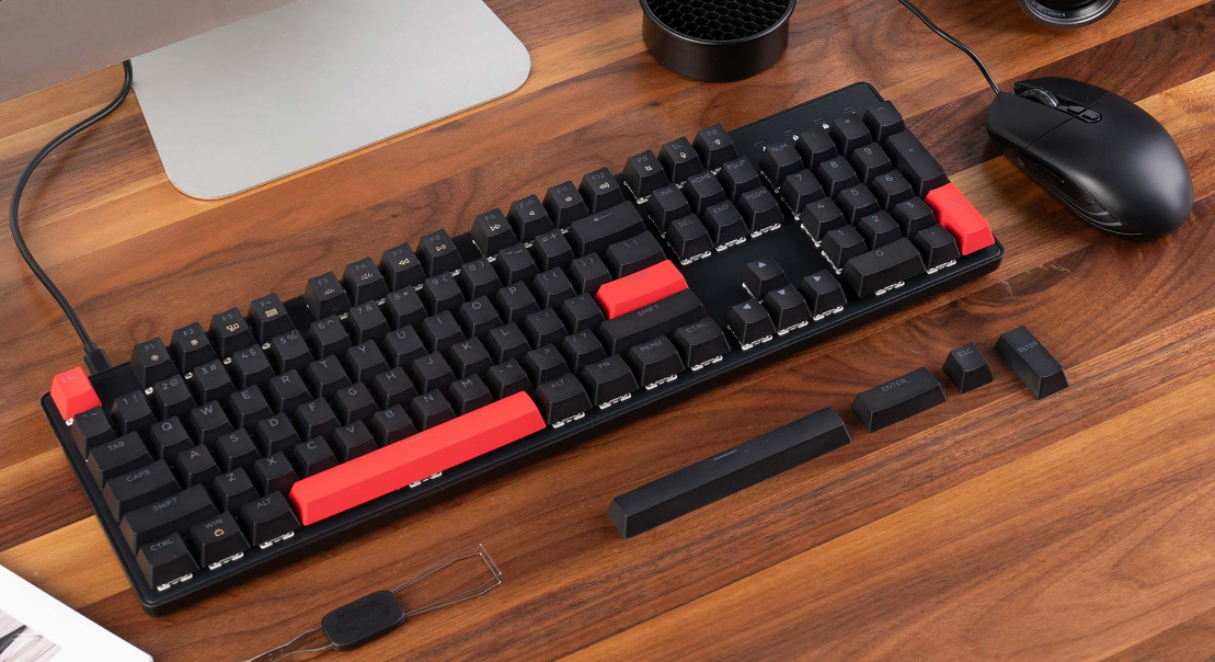 Lemokey X2 QMK Wired Mechanical Keyboard Red Backlight With M55 Mouse Combo
