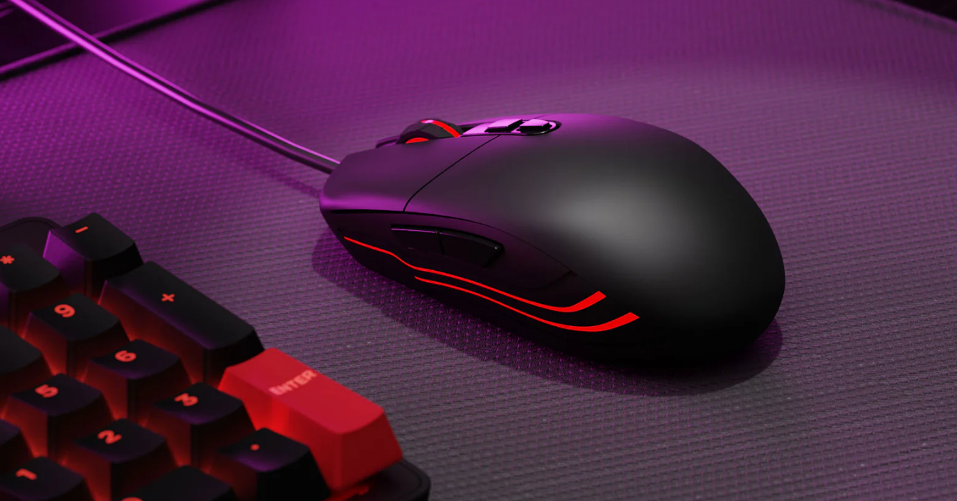 Lemokey X2 QMK Wired Mechanical Keyboard Red Backlight With M55 Mouse Combo