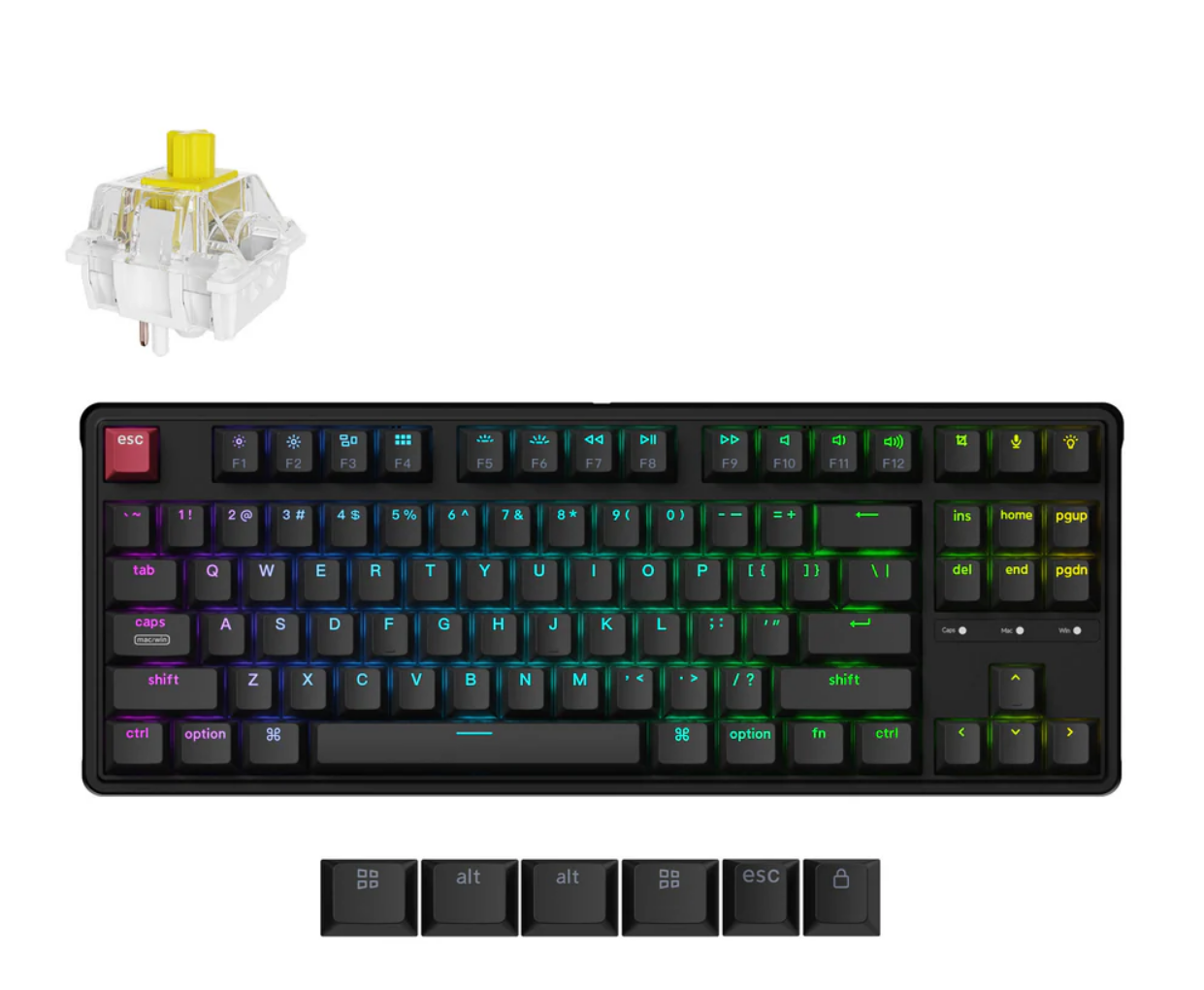 Keychron C3 Pro 8K QMK Wired Custom Mechanical Keyboard Banana Switch Hot-swap C3P-H4