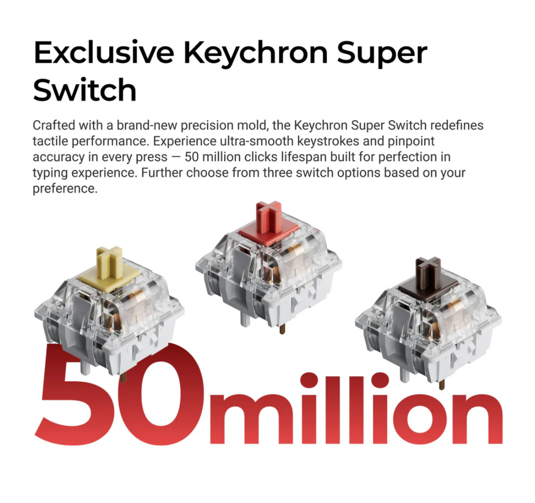 Keychron C3 Pro 8K QMK Wired Custom Mechanical Keyboard Banana Switch Hot-swap C3P-H4