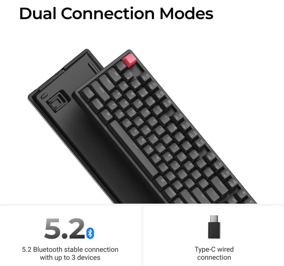 Keychron K8 QMK Wireless Mechanical Keyboard (Version 2) Banana Switch K8X-B4