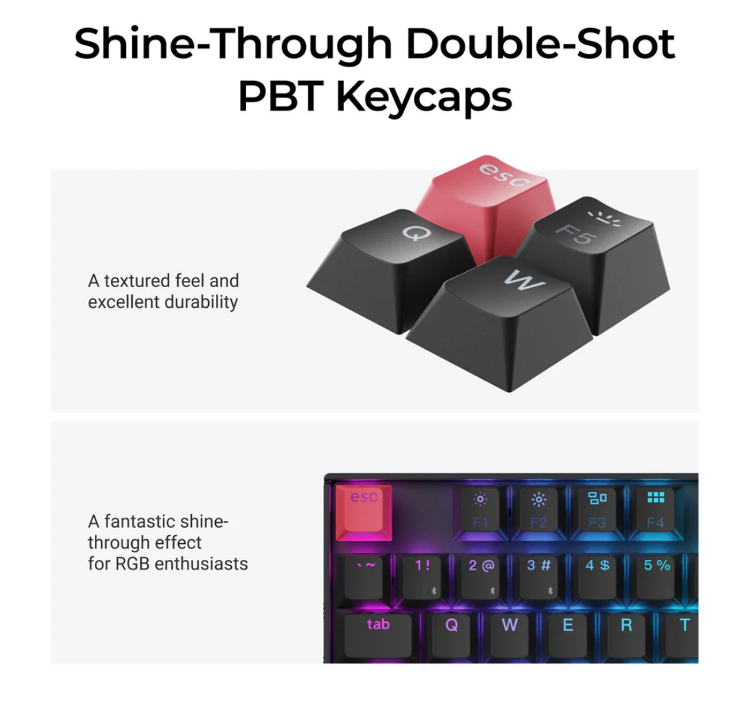 Keychron K8 QMK Wireless Mechanical Keyboard (Version 2) Banana Switch K8X-B4