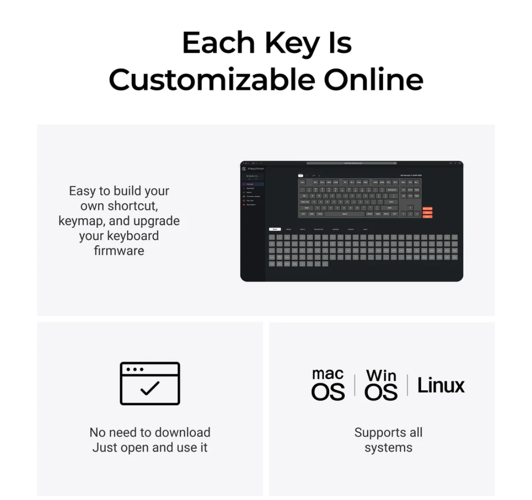 Keychron K8 QMK Wireless Mechanical Keyboard (Version 2) Banana Switch K8X-B4
