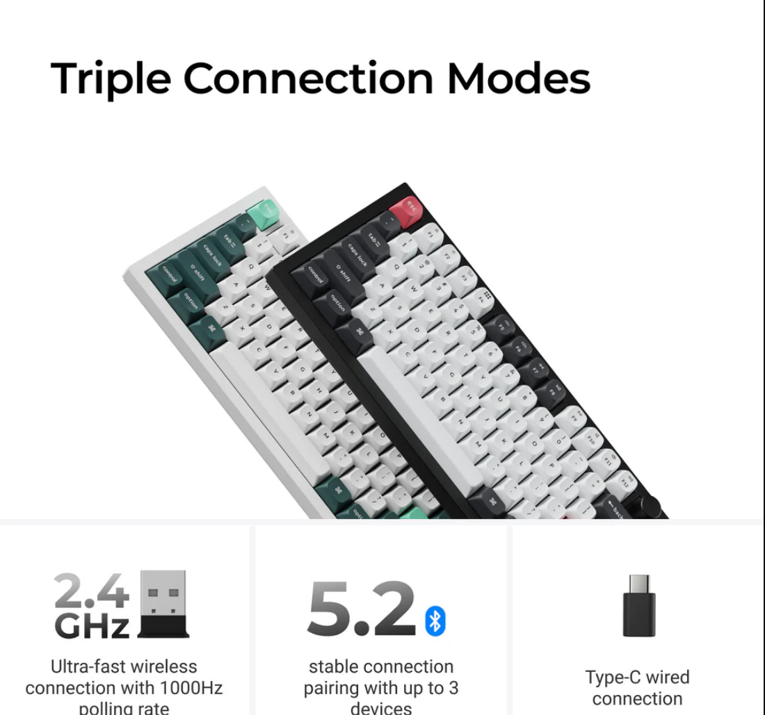 Keychron Q3 HE QMK Wireless Custom Keyboard Q3H-M1