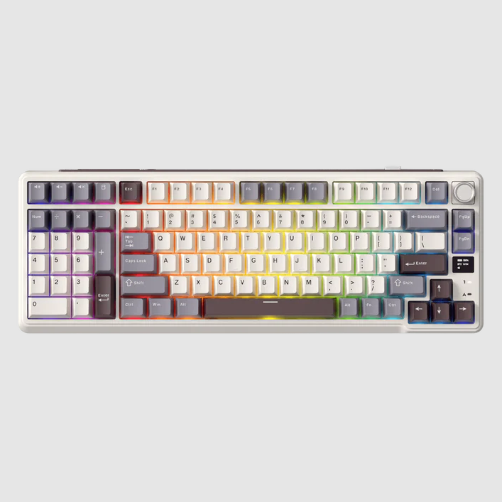 Royal Kludge RK-L98 Sandalwood Brown Tri-Mode RGB 101 Keys Hot Swappable Mechanical Keyboard  (Cream Switch)