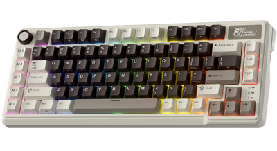 Royal Kludge RK L75 RGB Hot-Swappable Mechanical Keyboard Mocha Grey Cream Switch