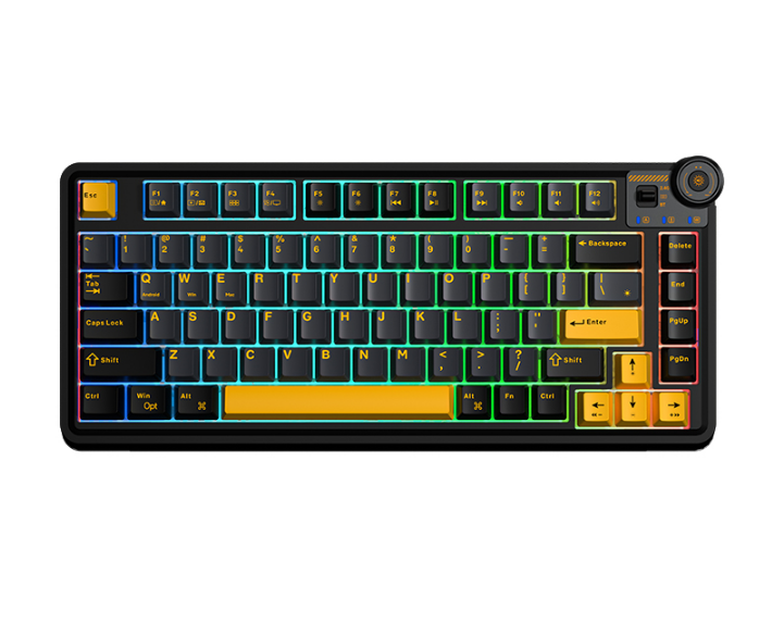 Aula AU75 black orange mechanical keyboard/Linear star vector switch
