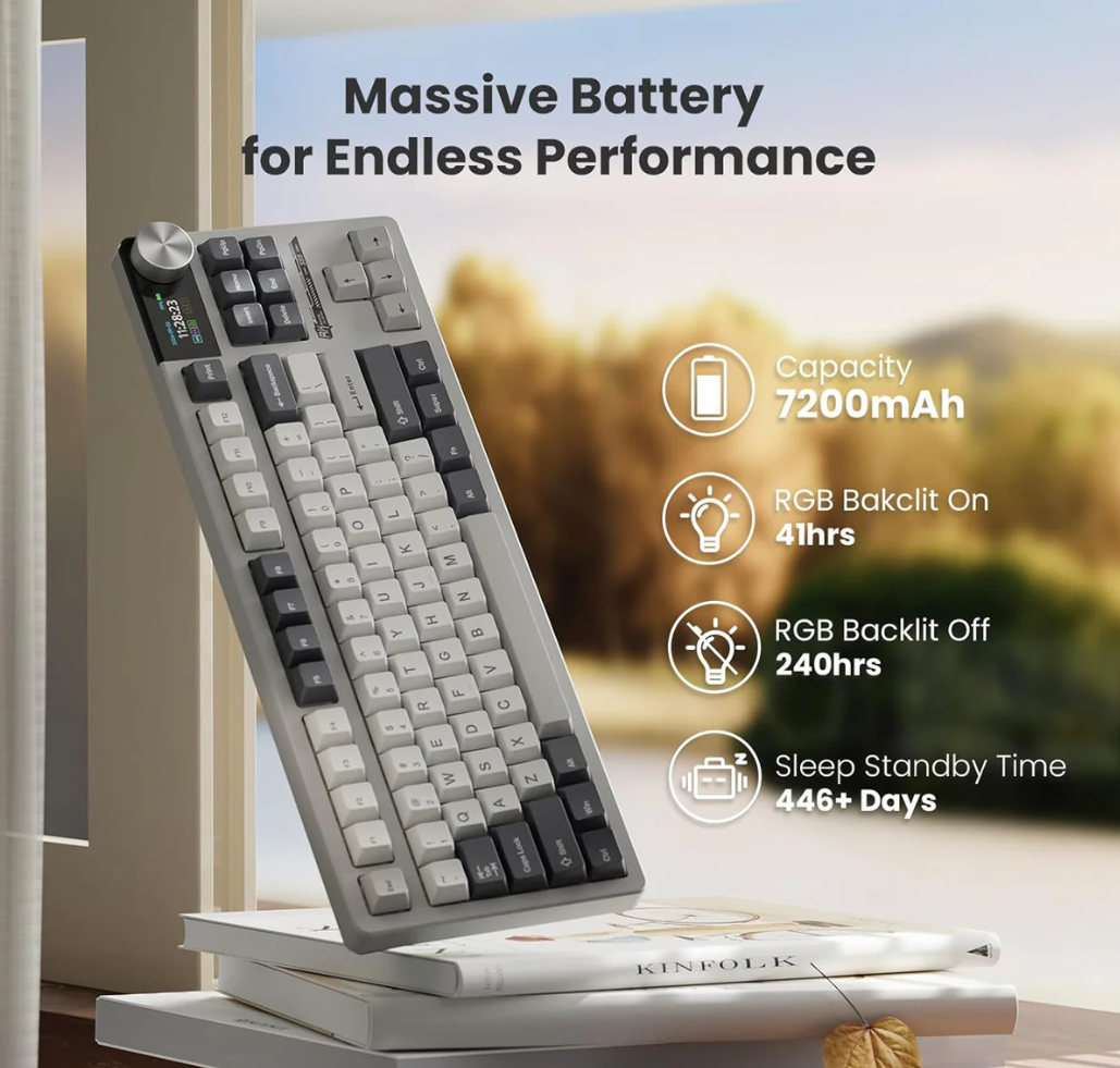 ROYAL KLUDGE S85 White Night Cloud Switch RGB Hot-Swappable Mechanical Keyboard