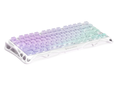 GravaStar Mercury K1 Lite 75% Wireless Mechanical Gaming Keyboard Crystal Aurora/Hot-swap/Shine-through keycaps/BSUN linear switches