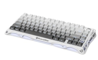 GravaStar Mercury K1 75% Wireless Mechanical Gaming Keyboard Gradient White/Hot-Swap/Sideprint, shine-through keycaps/Linear switches