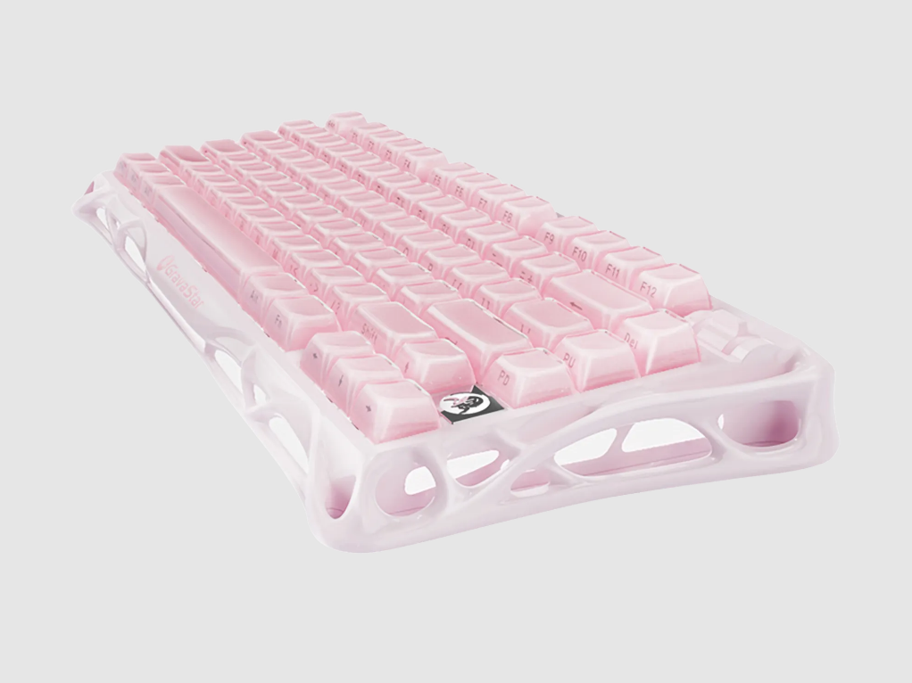 GravaStar Mercury K1 75% Wireless Mechanical Gaming Keyboard/Special Edition Sakura Pink/Hot-swap/Sideprint keycaps/Linear switches