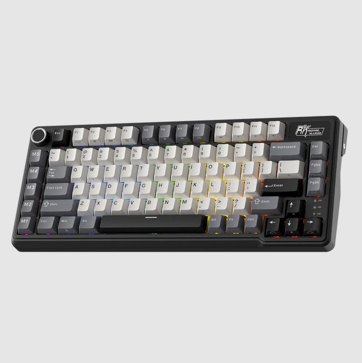 Royal Kludge RK L75 RGB Mehanička Tastatura, Hot-Swap,Boja "Knight Black", Beige Prekidači
