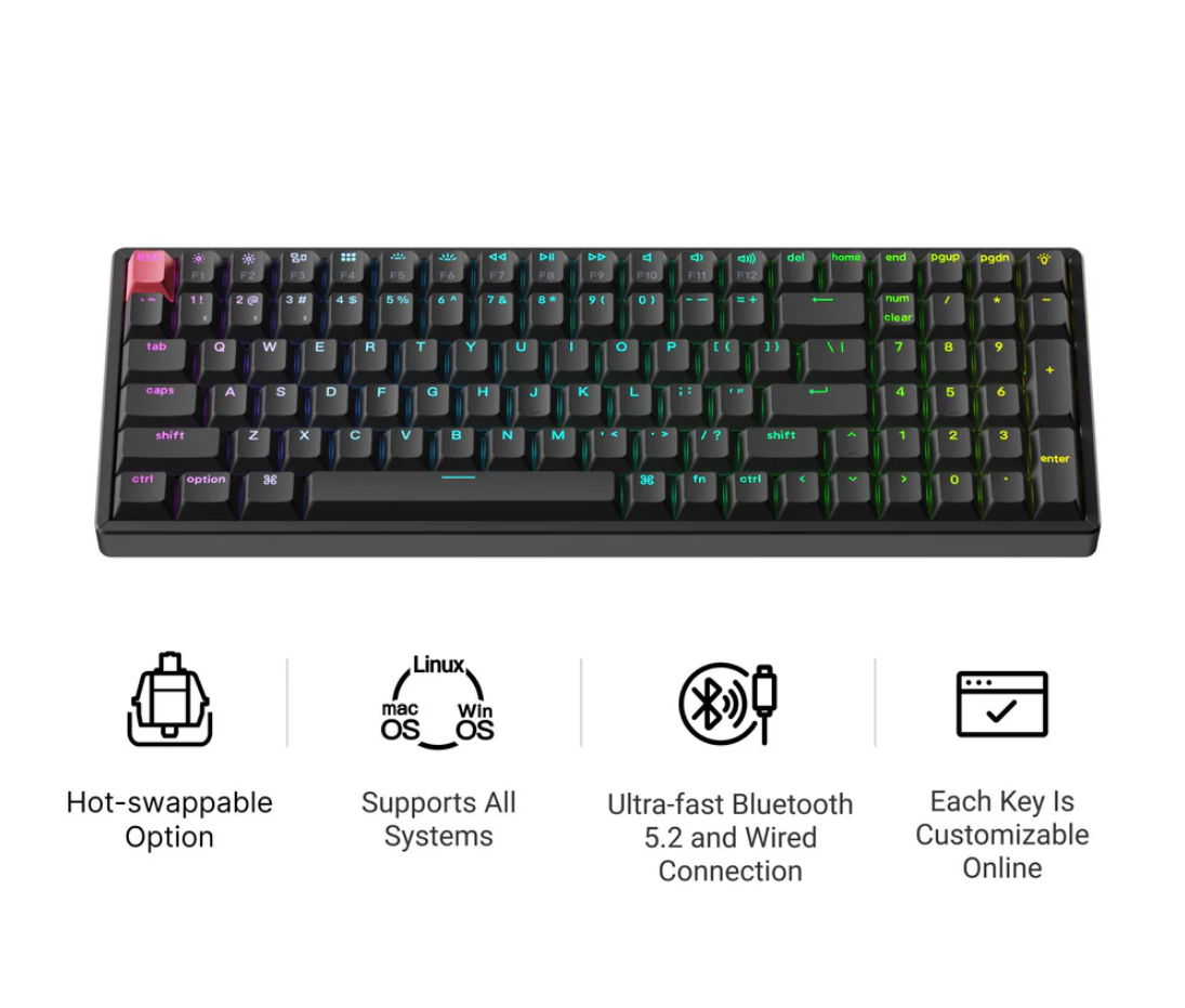 Keychron K4 QMK Wireless Mechanical Keyboard (Version 3) Banana Switch