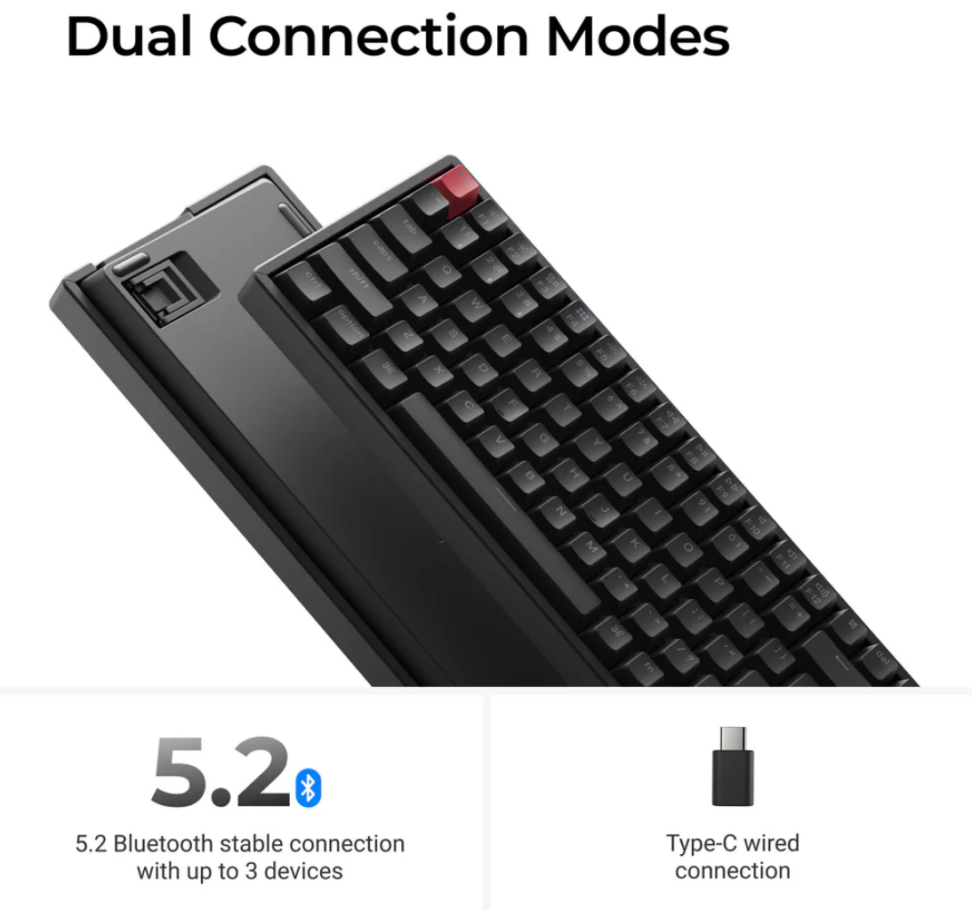 Keychron K4 QMK Wireless Mechanical Keyboard (Version 3) Banana Switch