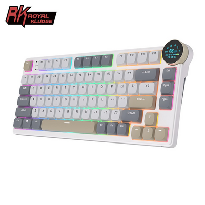 Royal Kludge RK N80 75% RGB Pearly Dawn Wireless Keyboard Hot-swap - Red Switch