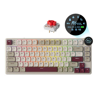 Royal Kludge RK N80 75% RGB Rosy Clouds Wireless Keyboard Hot-swap - Red Switch