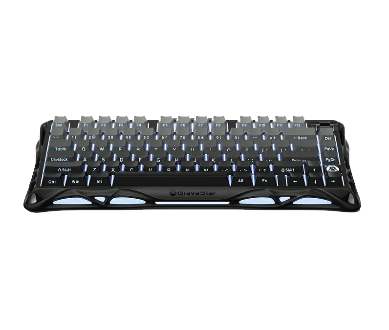 GravaStar Mercury K1 75% Wireless Mechanical Gaming Keyboard Gradient Black/Hot-Swap/Sideprint, shine-through keycaps/Linear switches