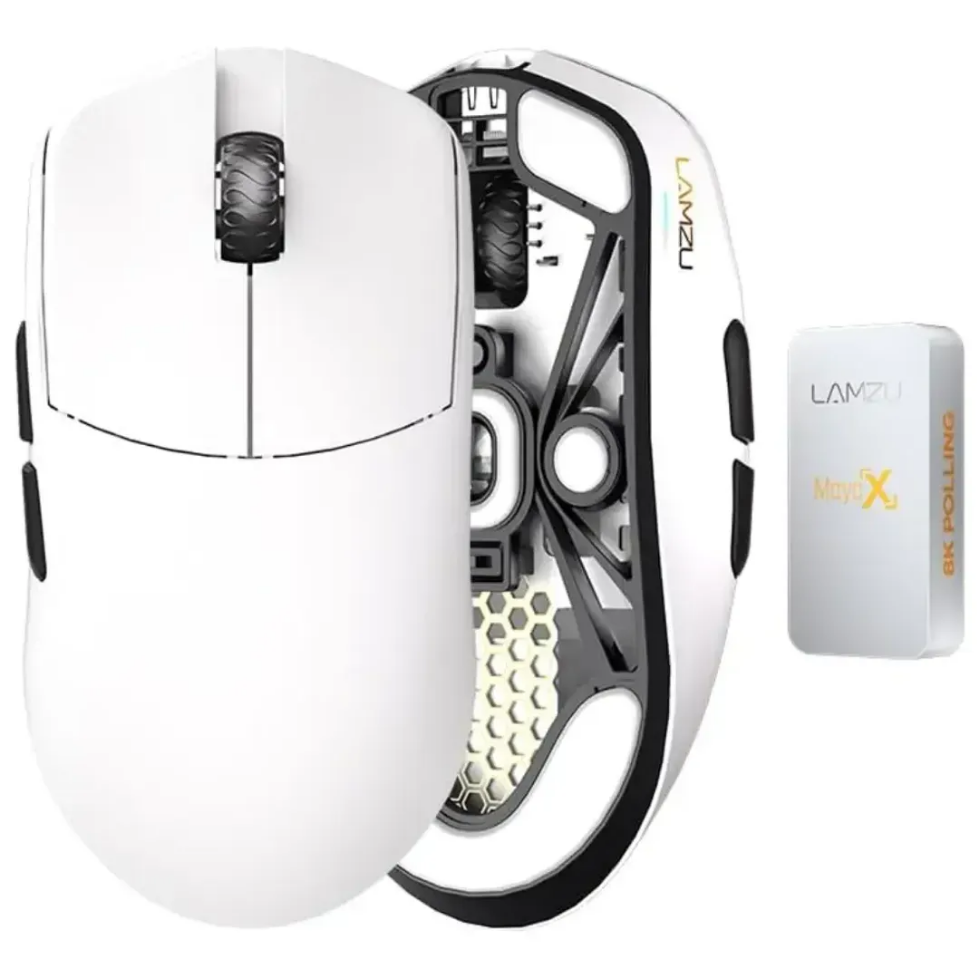 Lamzu Maya X white wireless gaming mouse