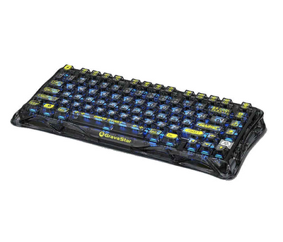 GravaStar Mercury K1 Lite 75% Wireless Mechanical Gaming Keyboard Transparent Black/Hot-swap/Shine-through keycaps/BSUN linear switches