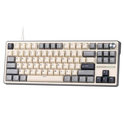 RoyalKludge R87 PRO TKL Wired Half Grey Gaming Keyboard - Creamy Switch