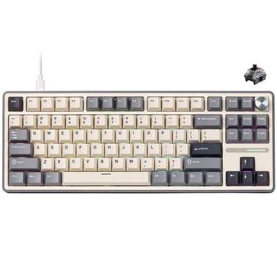 RoyalKludge R87 PRO TKL Wired Half Grey Gaming Keyboard - Brown Switch