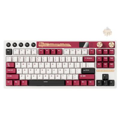 Royal Kludge RK M87 Famicom Tri-Mode RGB Hot-Swappable Mechanical Keyboard Brown Switch