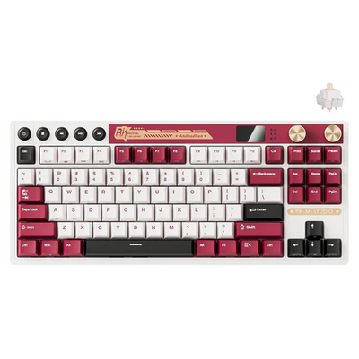 Royal Kludge RK M87 Famicom Tri-Mode RGB Hot-Swappable Mechanical Keyboard Cream Switch