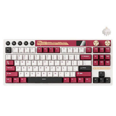 Royal Kludge RK M87 Famicom Tri-Mode RGB Hot-Swappable Mechanical Keyboard Beige Switch