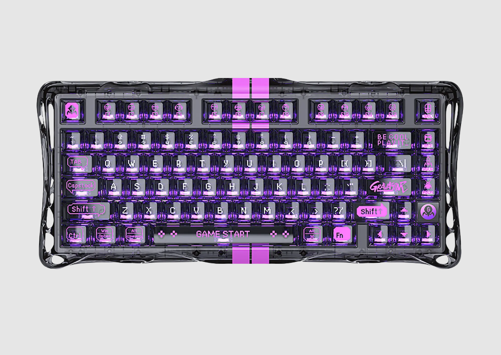 GravaStar Mercury V75 Lite 75% Hall Effect Magnetic Switch Gaming Keyboard Trasnparent Black/Hot-swap/Shine-through keycaps/Specialised magnetic switches compatible with ttc or gateron swap.