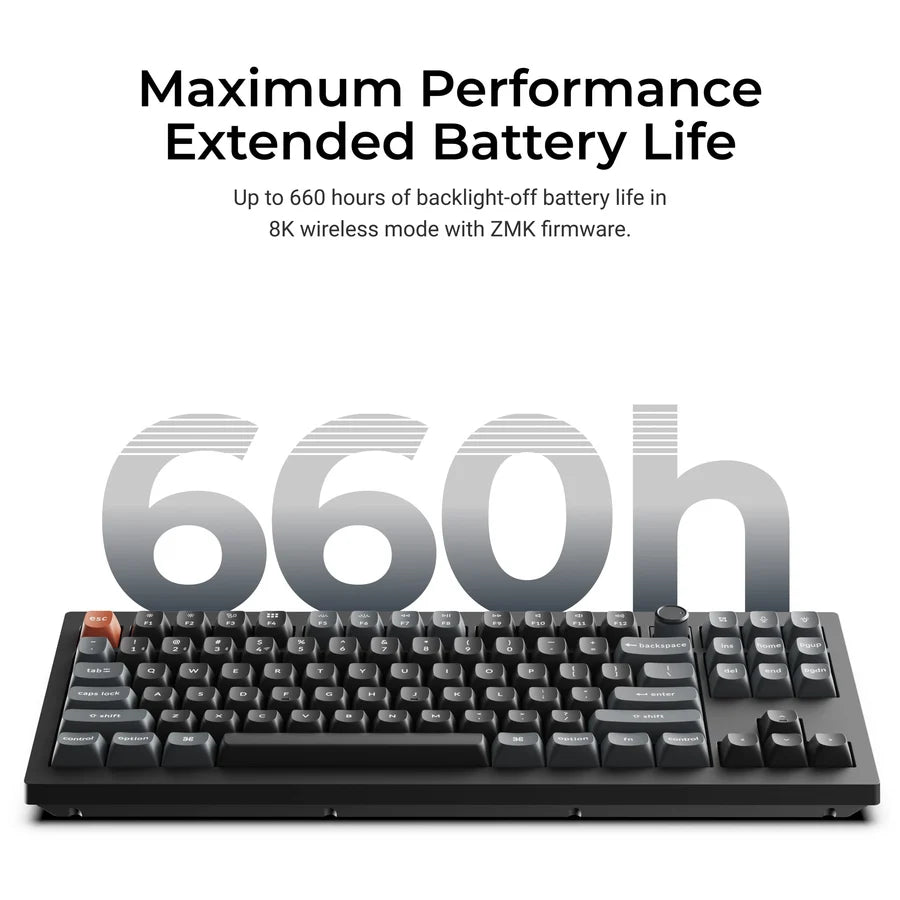 Keychron V3 Ultra 8K V3U-D3 Black / Wireless / Hot-swap / 8k Pooling Rate / Mechanical keyboard / RGB / Keychron Silk POM Switch - Brown