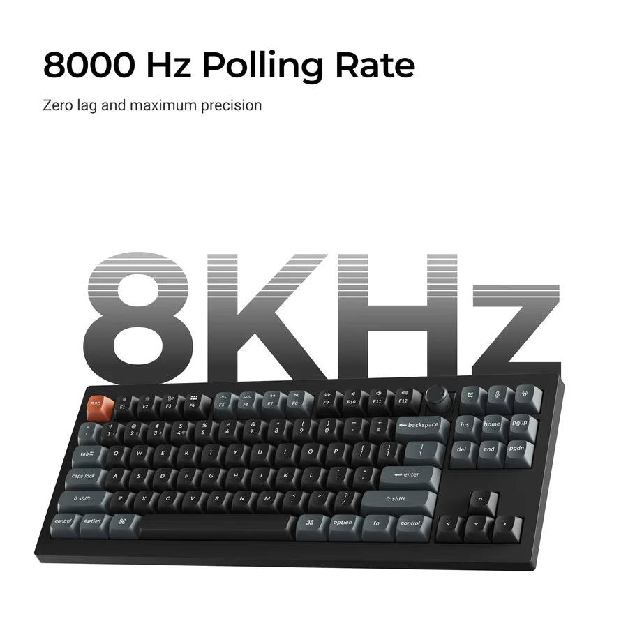 Keychron V3 Ultra 8K V3U-D3 Black / Wireless / Hot-swap / 8k Pooling Rate / Mechanical keyboard / RGB / Keychron Silk POM Switch - Brown