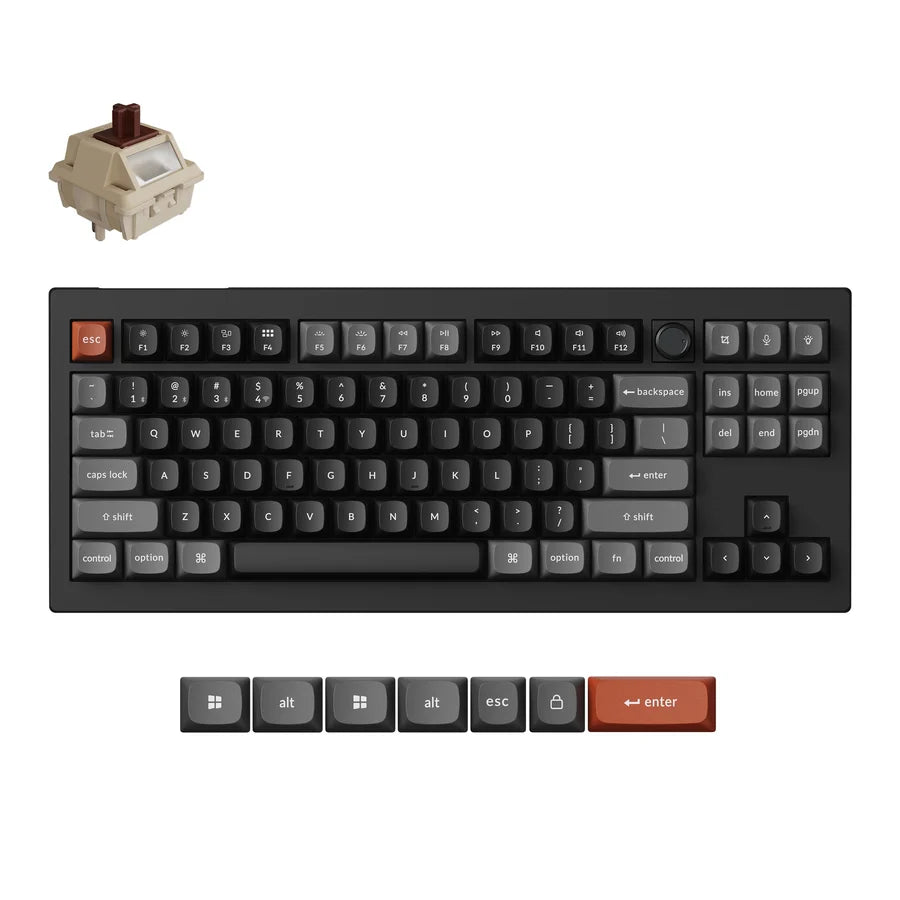 Keychron V3 Ultra 8K V3U-D3 Black / Wireless / Hot-swap / 8k Pooling Rate / Mechanical keyboard / RGB / Keychron Silk POM Switch - Brown