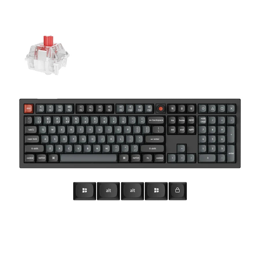 Keychron V6 8K QMK V6W-D1 Black / Wired / Hot-swap / 8k Pooling Rate / Mechanical keyboard / RGB / Keychron Super Red Switch