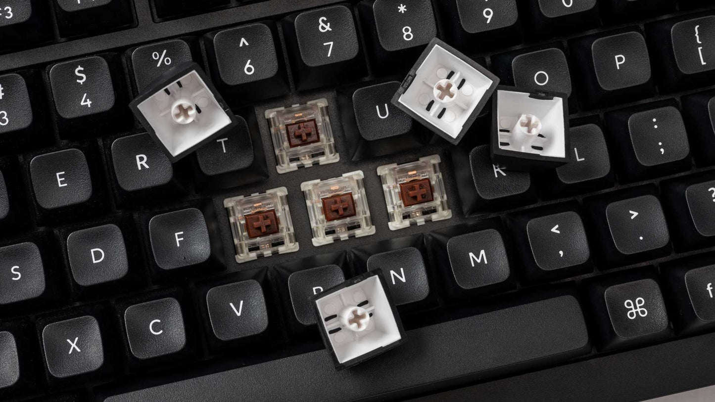 Double Shot KSA PBT Keycap Full Keycap Set - White on Black