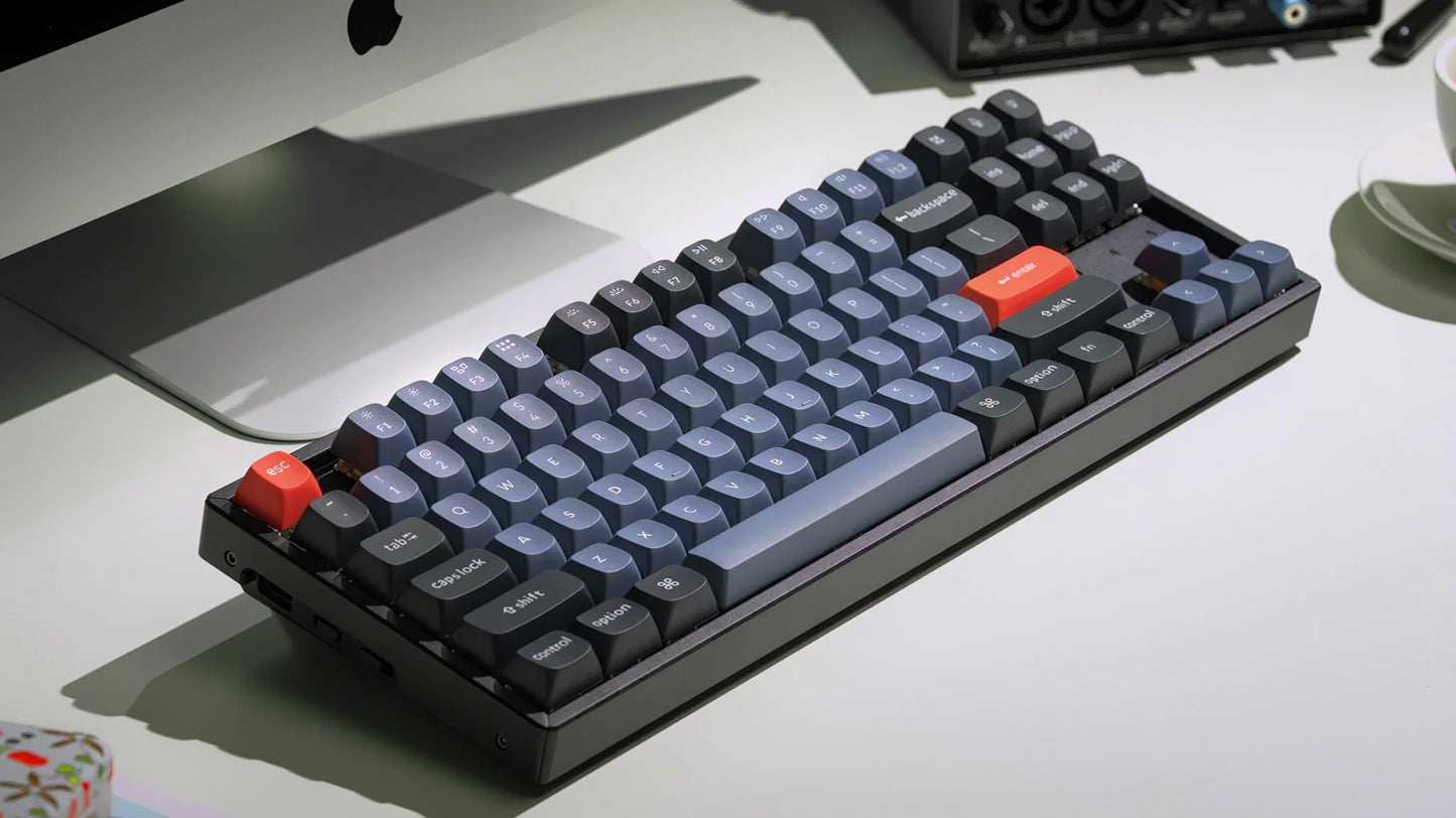 Keychron K8 Pro ANSI 80% TKL Layout 87 Key - Full Assembled - Red Switch White Led Hot-Swap Gateron G pro Mechanical Wireless Normal Profile QMK Custom Keyboard