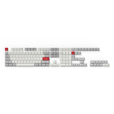 Double Shot KSA PBT Keycap Full Keycap Set - Light Gray and White