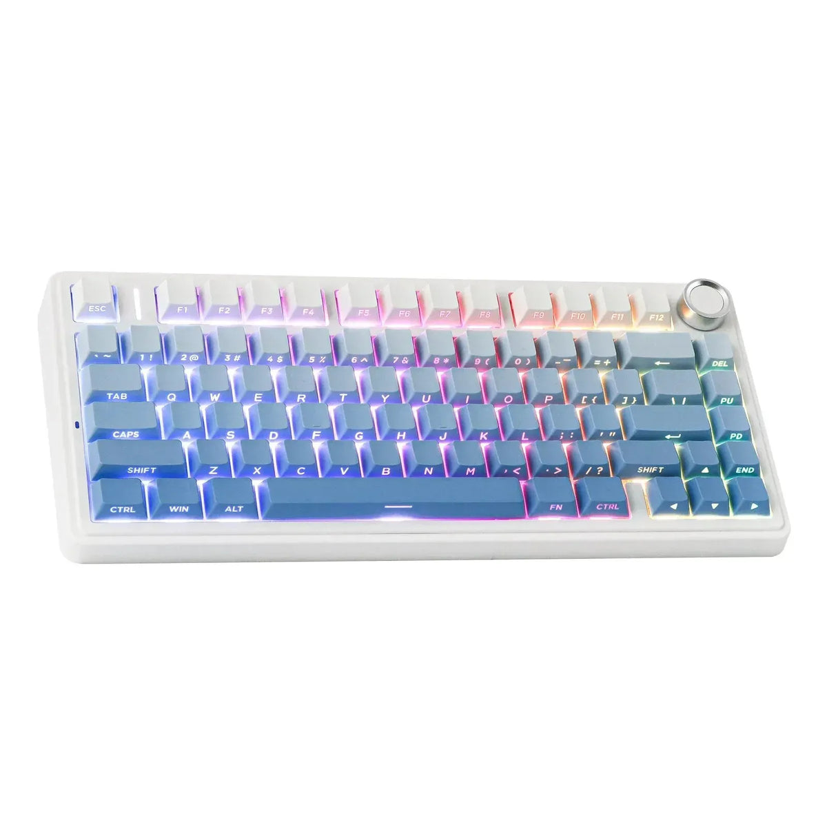 AULA F75 Gradient White Blue Reaper Switch, Hot-Swap, Side Printed, Shine through, RGB, Bežična