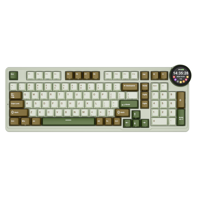 Royal Kludge RK N99 Palm Green Cream Switch Multi-function Screen RGB Hot Swappable Mechanical Wireless Keyboard