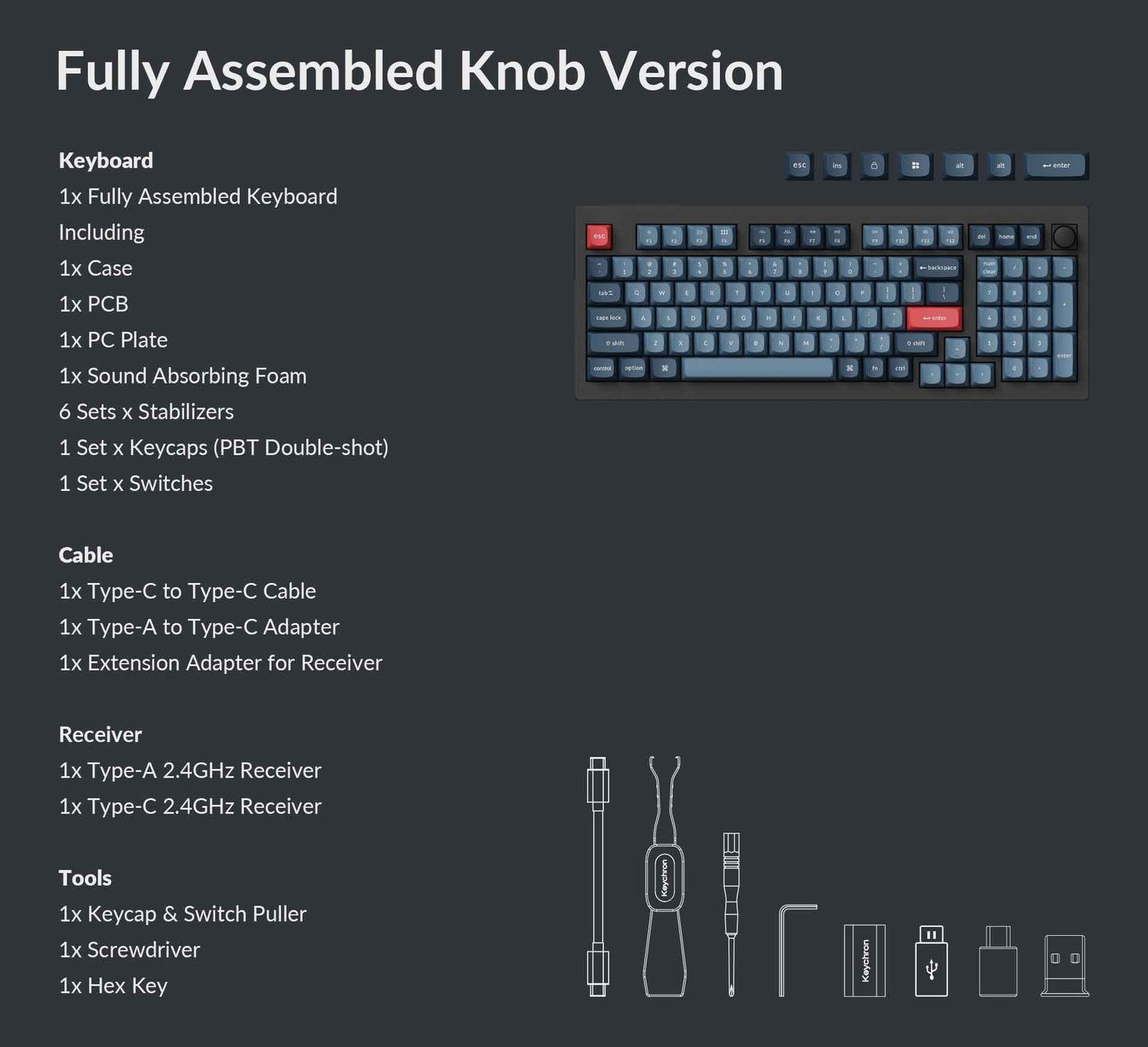 Keychron V5 Max QMK/VIA Wireless Custom Mechanical Keyboard Brown Switch