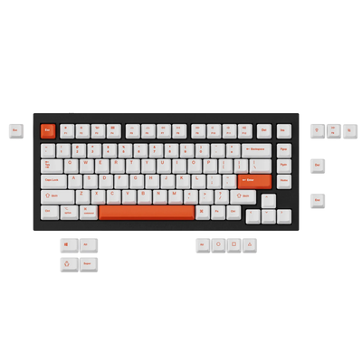 OEM Dye-Sub PBT Keycap Set - Orange White